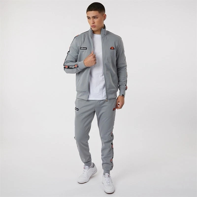 Ellesse Men's Giraldo Tracksuit Full Zip High Collar Grey Medium Joggers Set