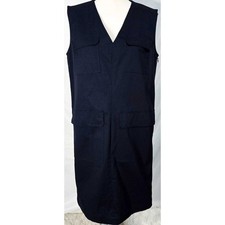 Theory Utility Pocket Shift Dress 10 Sleeveless Navy Blue Classic Work Business