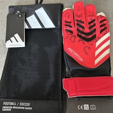 Men’s adidas Predator Training Goalkeeper Football Gloves Size 9 Black red 
