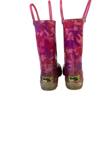 Western Chief Girls pink camo rubber rainboots toddler Sz 9 No removable insole. - Picture 3 of 9