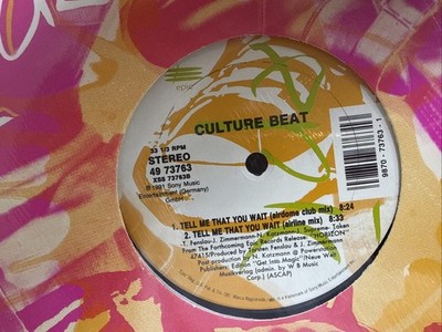 CULTURE BEAT TELL ME THAT YOU WAIT REMIXES 12'' 1991 EPIC 73763 SHRINK EX