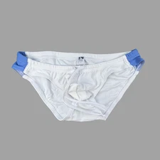 N2N Bodywear Men white blue Denali sport swim bikini brief swimwear size M L