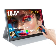 10.5" OLED Portable Monitor UHD Display USB-C Secondary Gaming Screen with Stand