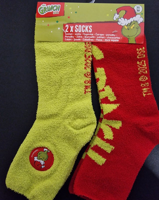 2er - Pack Frottee Socken - The Grinch - Gr. 35 - 38
