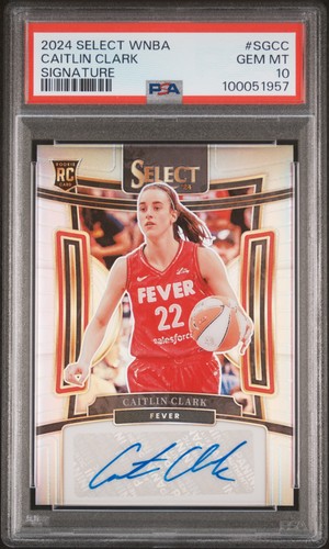 2024 Panini Select WNBA Signature #SG-CC Caitlin Clark Prizm Auto PSA 10