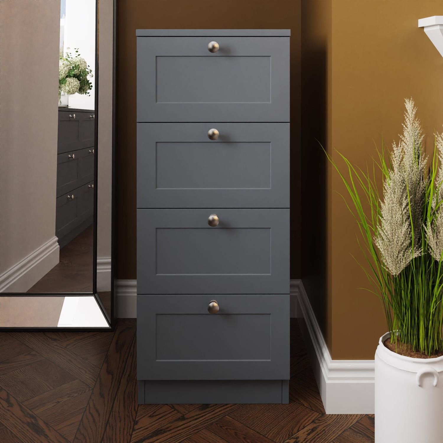 4 Drawer Chest of Drawers Modern Bedroom Furniture Shaker Style Matt Grey