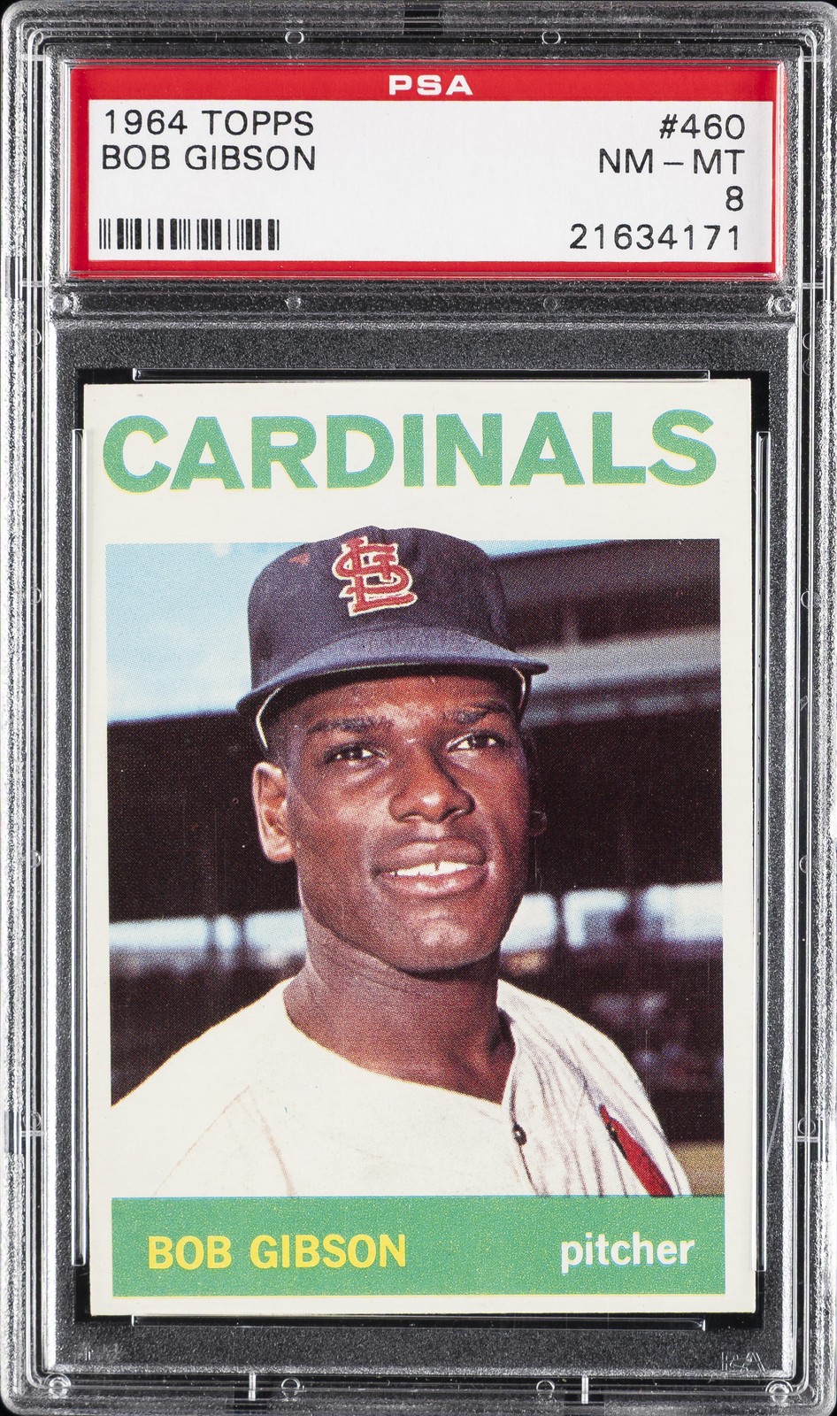 1964 TOPPS #460 BOB GIBSON PSA 8