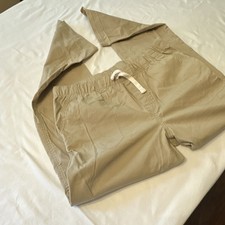 Cat  Jack Boys Beige Straight Cotton Pants Elastic Waist Drawstring Pockets
