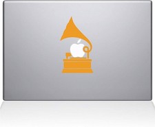 The Decal Guru 00550 2097-MAC-15P-SY Gramophone Vinyl Sticker Yellow 15"MacBook