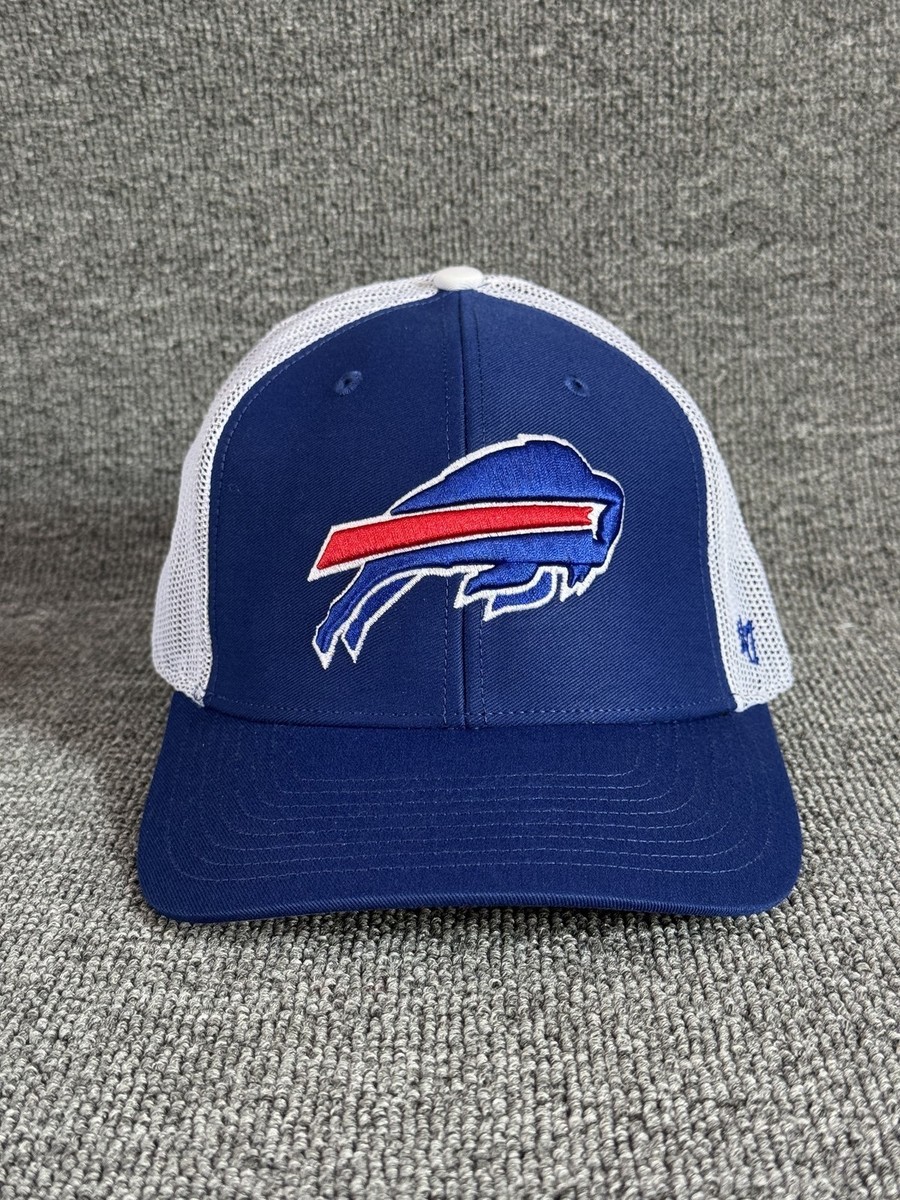 '47 Brand Buffalo Bills Trucker Strapback Blue White Curved NFL Mesh Back Hat