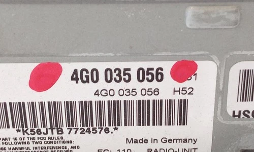 4G0035056 Sistema Audio/Radio Cd para AUDI Q5 (8R) 2.0 TDI (125kW) 2008 532648 - Imagen 2 de 6
