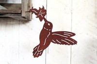 Gartenfigur Kolibri Edelrost Dekofigur Landhausstil Gartendeko Rostdeko Vogel