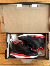 Baby Nike Air Jordan III 3 Retro TD BLACK CRIMSON BLK CEMENT 4c 832033 005