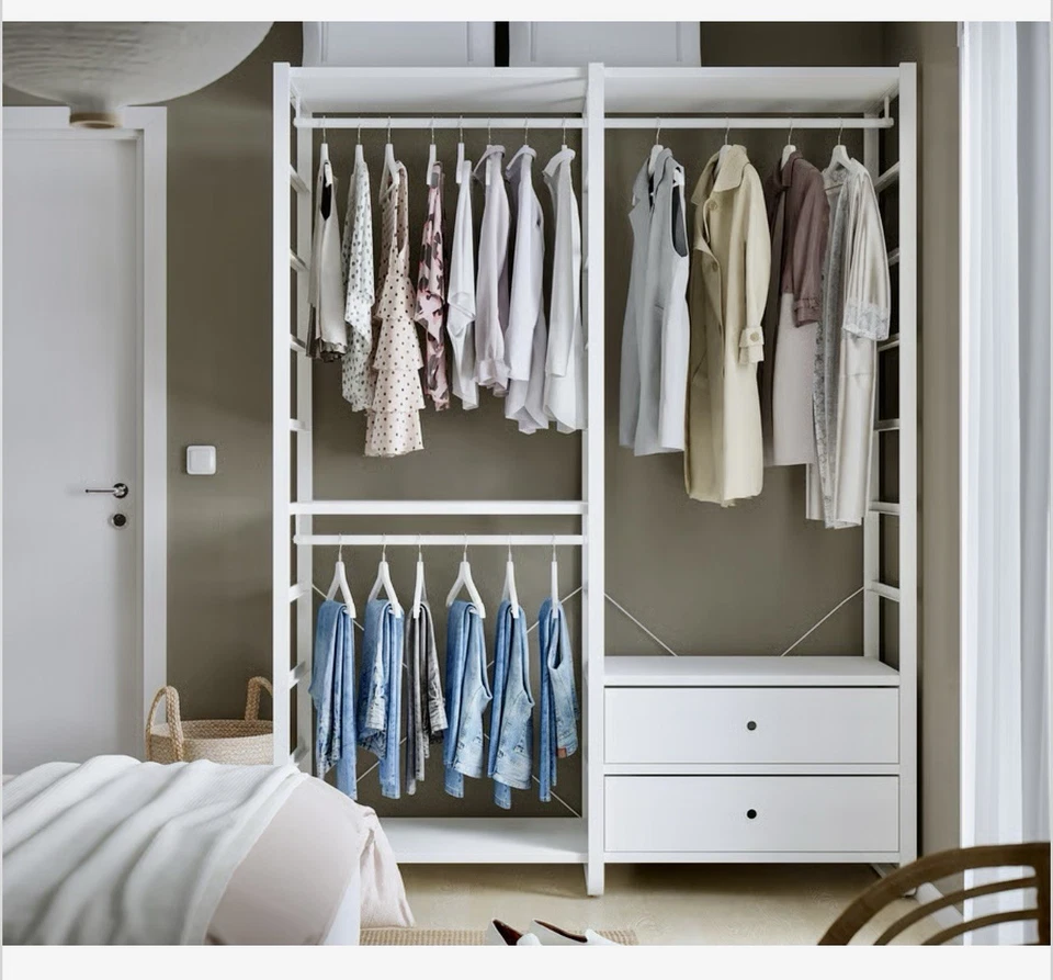 IKEA Schrankkombination „ELVARLI“, weiß/Eiche, 216x130x40cm - Bild 4 von 4