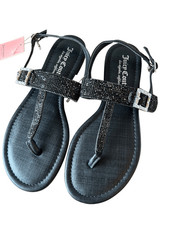 NWT Juicy Couture Bling Sandals sz 6.5 shiny minimalist summer vacation