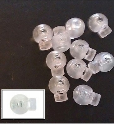 Black plastc 3mm da double holes sprng loaded cord lock stoppers
