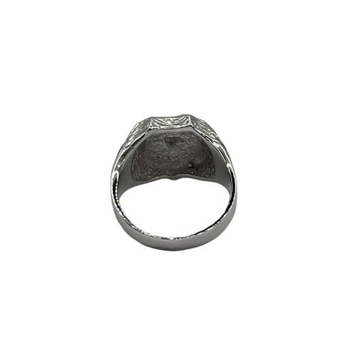 9ct 9K White Gold Croatian Emblem Shield Mens Signet Ring. Size S1/2. Brand New - Picture 4 of 8