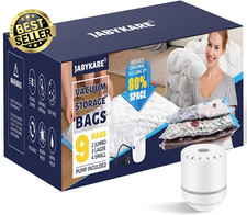 9 Pack Vacuum Storage Bags w/ Electric Pump,Space Saver,Travel&Home Organization
