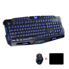 Wired Mechanical Keyboard and Mouse Combo QWERTY Layout Gaming LED Light Backlit