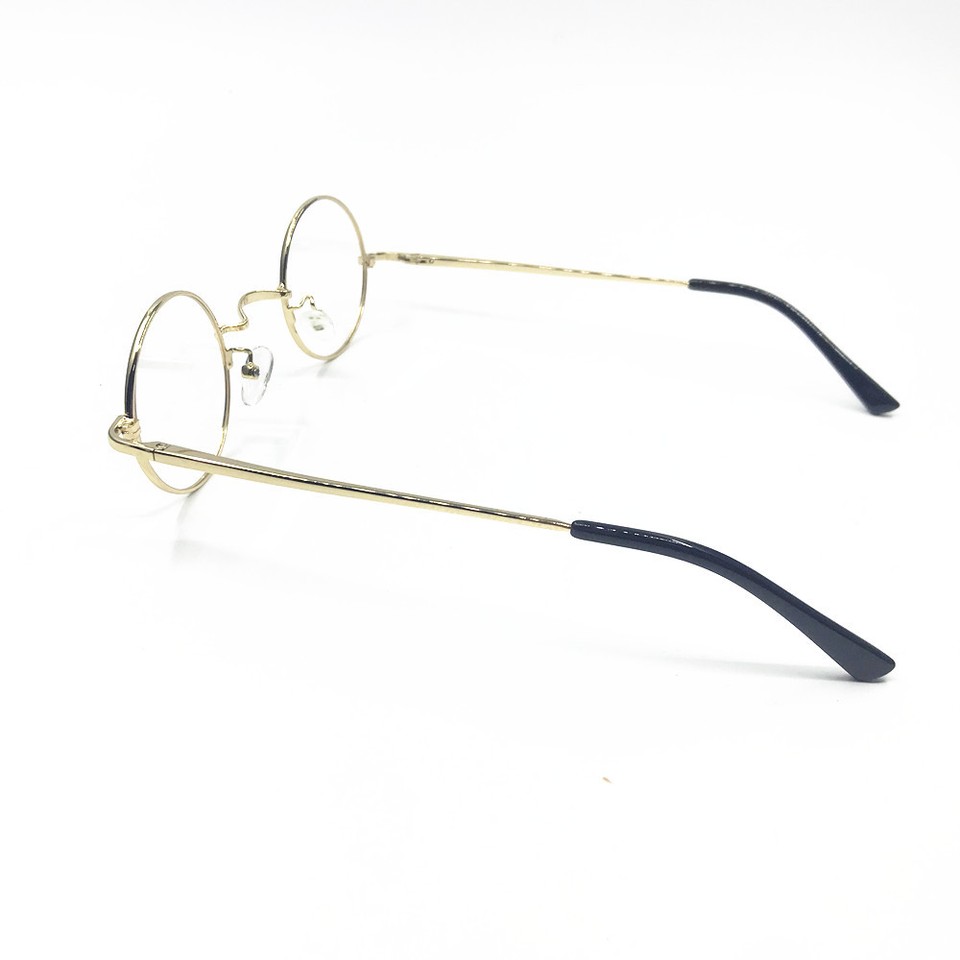 Small Round Metal Eyeglass Frames with Spring Hinges Full Rim