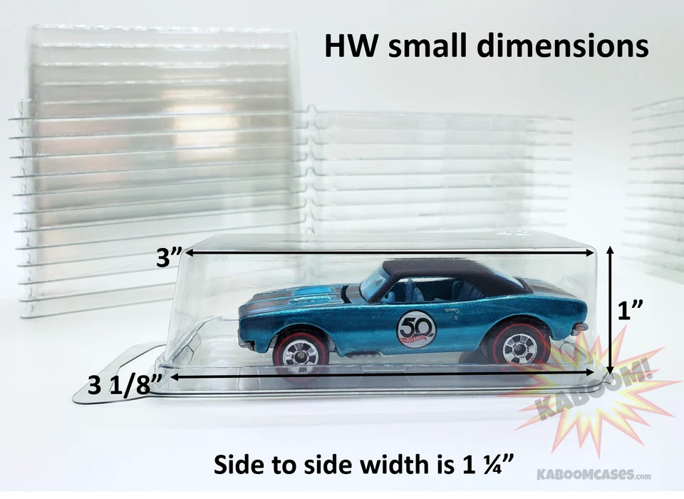 100 estuches de plástico para coche Hot Wheels NUEVAS almejas pantalla de almacenamiento 1/64 fundido a presión Foto 2 de 4