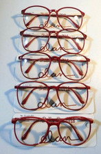 Vintage 5 Pc. Lot ELAN 600 Red 57/17 P3 Rounder Carbon Eyeglass Frames NOS 404