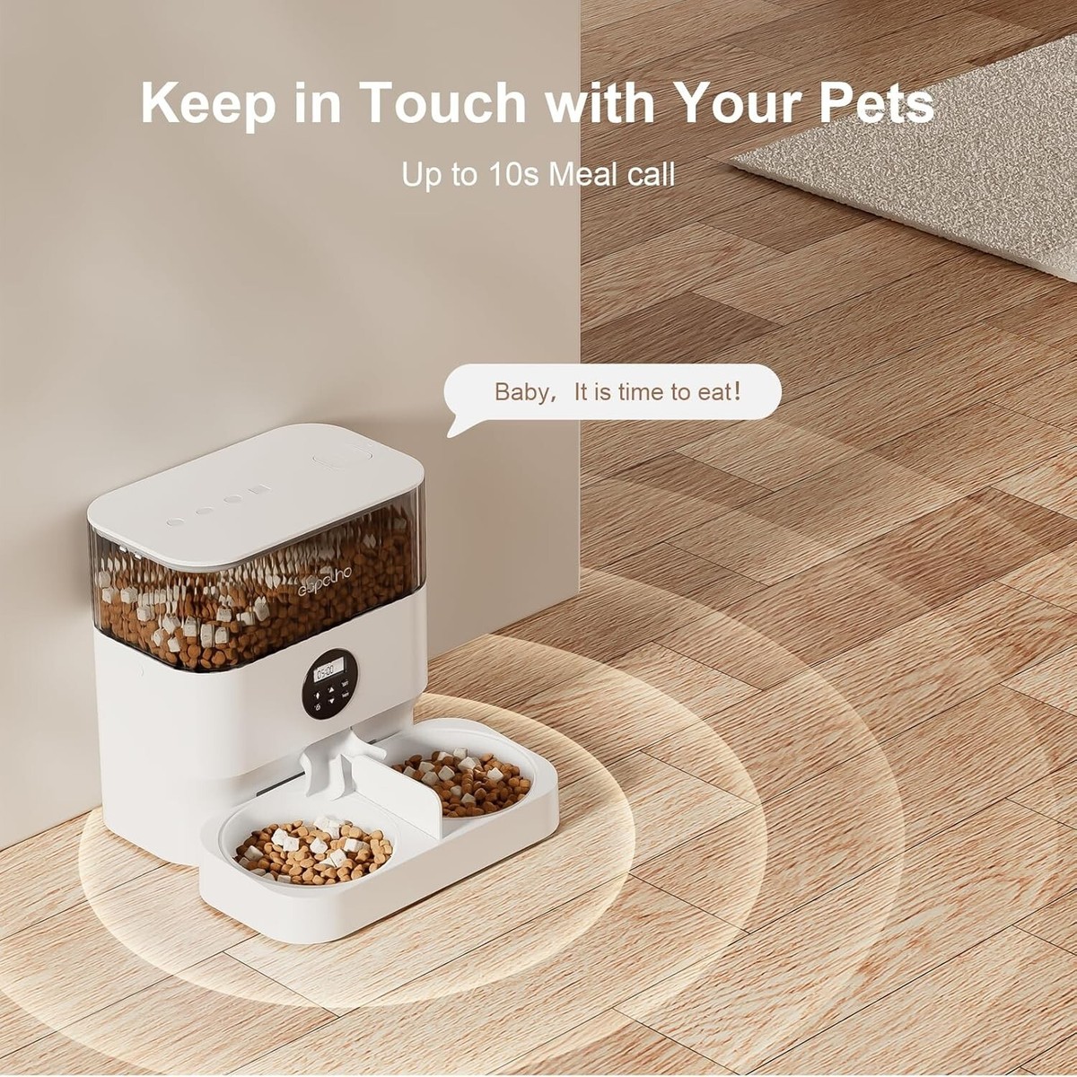 Automatic Cat Feeder - 5L Timed Cat Food Dispenser 2 Cats with 2