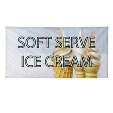 Vinyl Banner Multiple Sizes Soft Serve Ice Cream Advertising Printing D Retail