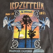 Led Zeppelin Shirt Mens Large L Black Rock Music Concert 1977 Album Retro NWT
