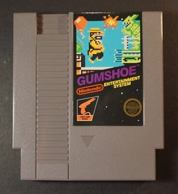 Nintendo Gumshoe Sticker Seal Black Box NES Video Game 5 screw Cartridge RARE
