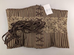 New CORSETS QUEEN Elenek Longline Underbust Corset 36" USA Size 16-18 Brown Gold