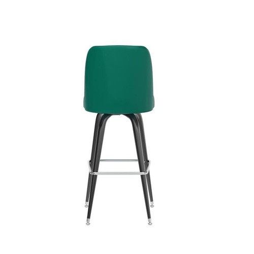 Commercial Quality Metal Restaurant Barstool with Green Vinyl Swivel Bucket Seat - Picture 4 of 9