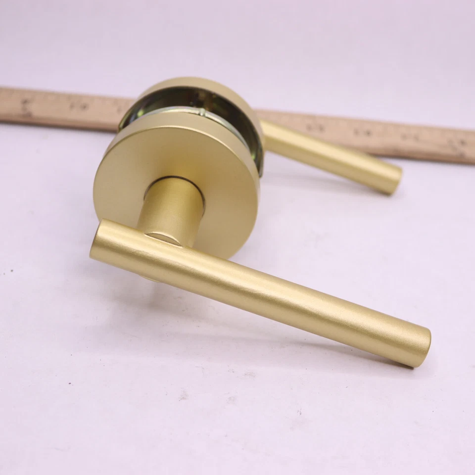 Palanca de puerta de paso Designers Impressions latón satinado pieza faltante INCOMPLETA Foto 4 de 4