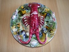 Assiette plate homard fonds de mer oquillage sable ( diamètre 25 cm )