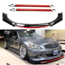 Front Bumper Lip Body Kit Splitter Spoiler Glossy Black Red For Infiniti G37 Co