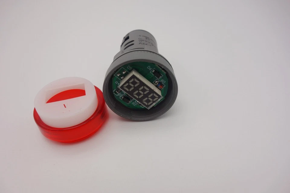 1pc 22MM RED AC 50-500V 3 digital LED Voltmeter Voltage meter Pilot Light type - Image 3 of 4