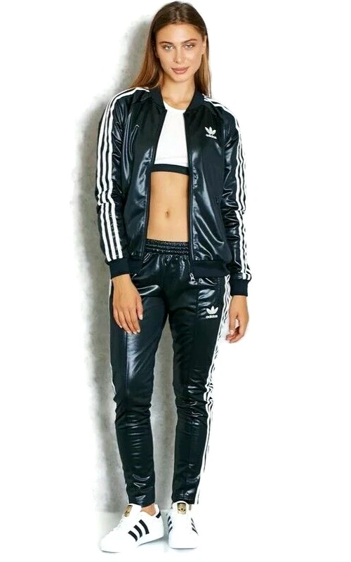 US:4 adidas Originals Women's Wet-look SUPERGIRL TRACKSUIT Blk/Wht LAST 1 |  eBay