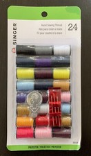 Singer 264 Polyester Thread, Assorted Colors, 24 Spools Hand Sewing