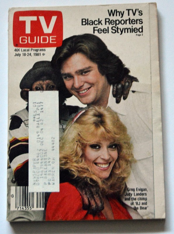 "BJ AND THE BEAR"- Greg Evigan, Judy Landers - 1981  TV Guide - EXC/NRMINT