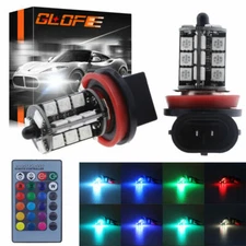 12SMD H8 H11 Color Wireless RGB LED Fog Light Driving Bulbs Lamps DRL Pair GLOFE