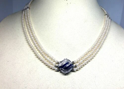 Saphir Perle Echtschmuck-Halsketten & -Anhänger