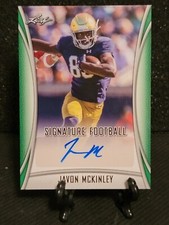 Javon McKinley 2021 Leaf Signature Football Green Rookie Auto BA-JMK 