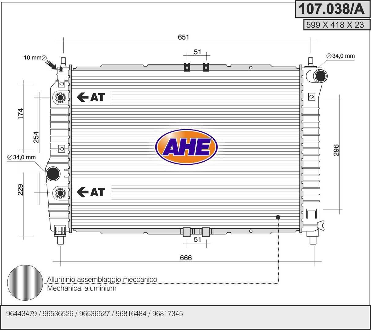 Radiateur en aluminium haute performance pour Chevrolet Aveo et Kalos 1.4