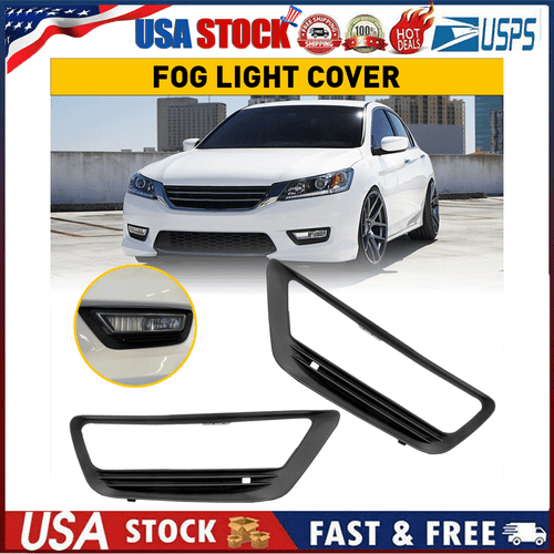 Pair Fog Light Cover Trim Bezel Fit 2013 2014 2015 Honda Accord LX EX EX-L - Picture 18 of 20