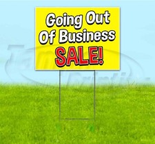 GOING OUT OF BUSINESS SALE 18x24 Yard Sign WITH STAKE Corrugated Bandit DEALS