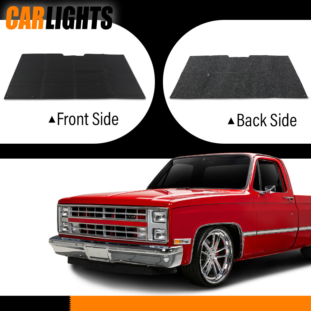 Hood Insulation Pad With Clips For 1981-1987 Chevy GMC Pickup Trucks – Black, Reduces Engine Noise 5 thumbnail image