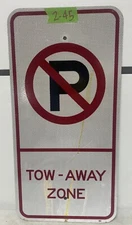 Retired Street Road Traffic Sign - No Parking Tow Away Zone 12"X24" 2-45