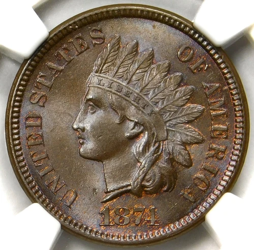 ❤️💜🩷🤎❤️‍🔥😍NGC MS65RB (not RB, coin is Brown imo) 1874 INDIAN HEAD CENT