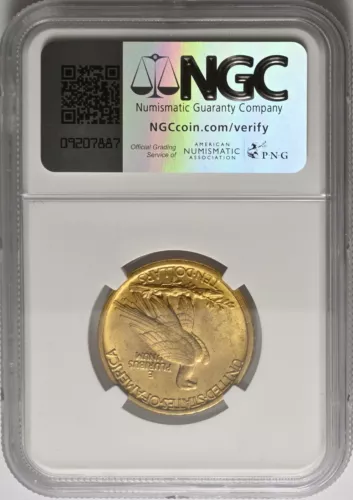 CD0458 Rare USA United States 10 Dollars Indian Head 1907 Gold NGC MS62