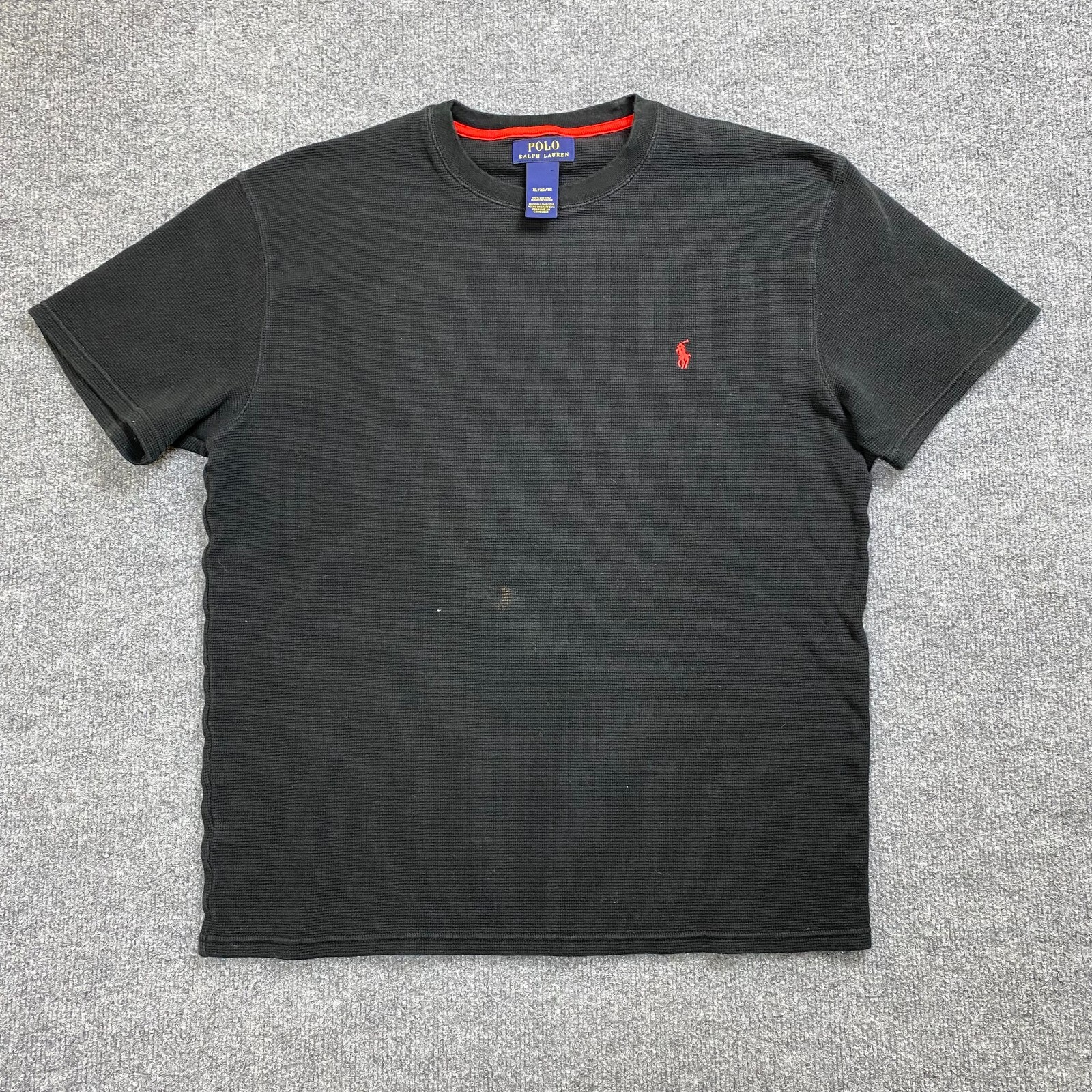 Polo Ralph Lauren pigiama t shirt uomo XL nero maglia waffle termica logo pony